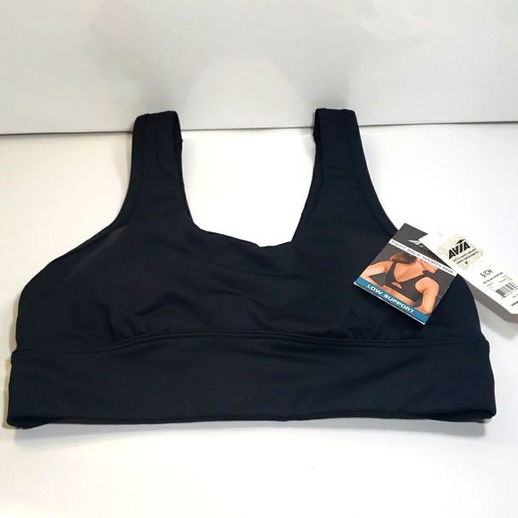 NWT Avia Low Support Twisted Back Sports Black Bra Blat Women's Size S/ Ch - Picture 2 of 12
